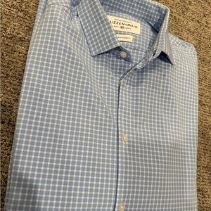 Mizzen+Main Light Blue Gingham Men's XL Shirt